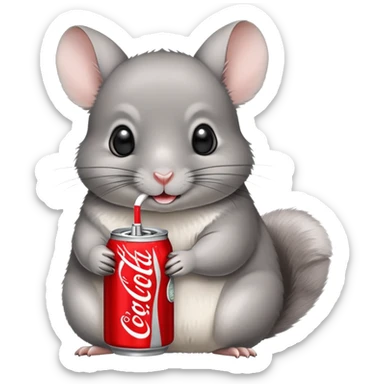 Chinchilla drinking Diet Coke  sticker