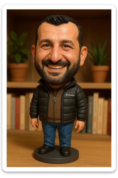 Create a bobblehead with the reference. sticker