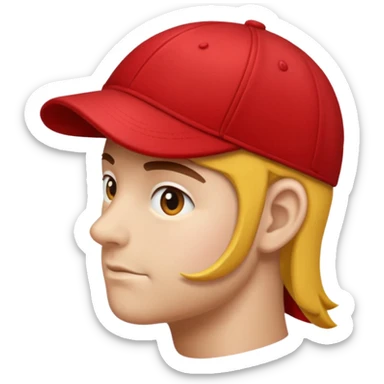 Red cap side profile sticker