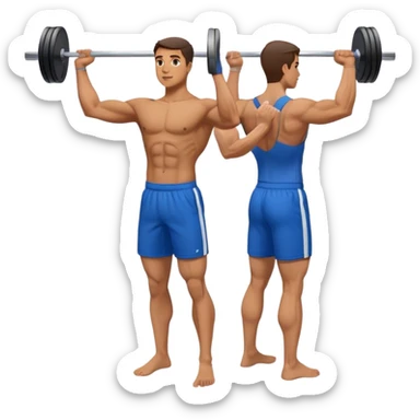 man with blue shorts doing lateral-raise (T-pose) side-deltoid exercise sticker