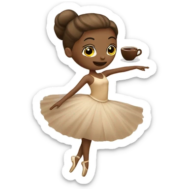 Beige ballerina with coffee sticker