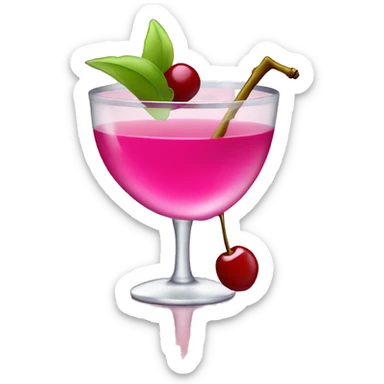 Pink martini with cherry  sticker