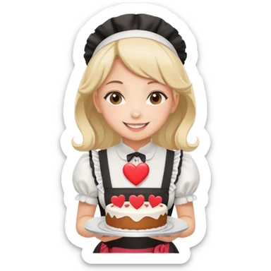 Maid cafe girl sticker