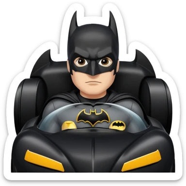 Batman dans sa batmobile mais il est bourre  sticker