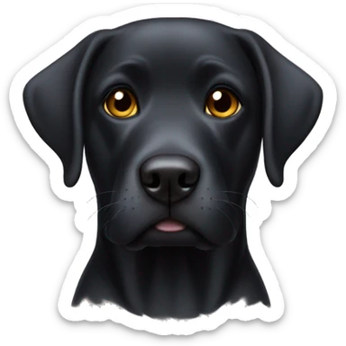 Black English lab with a boxy head sticker
