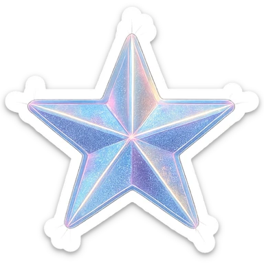 tiny holographic star, glamorous and stylish, no background sticker