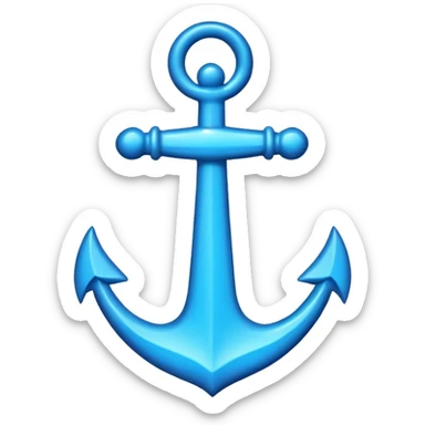 A neon anchor line drawing sticker