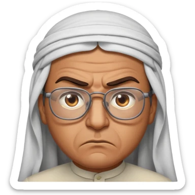 Árabe enojado con lentes.belico sticker