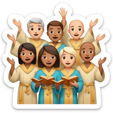 a choir singing together sticker