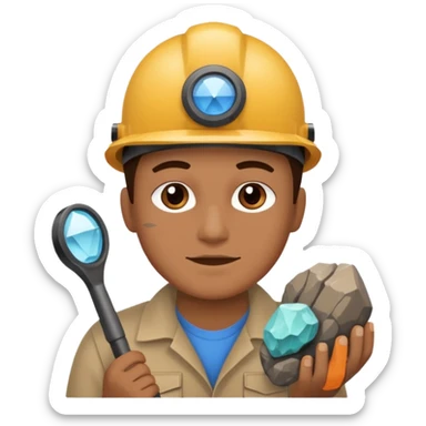 mineral rock fan geologist face sticker