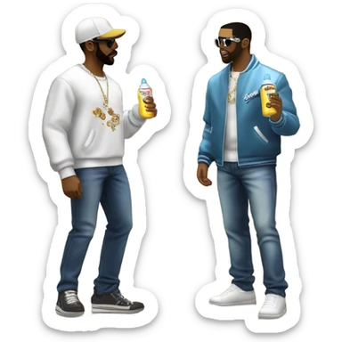 Drake and diddy buying baby oil at the syore sticker
