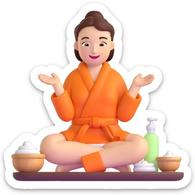 relaxing spa wellness treatment with happy face sticker