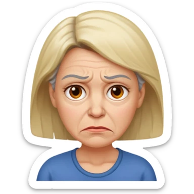 frustrated female aged 58 emoji sticker