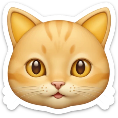 Cute cheese cat's face (little cheeks, not much hair) sticker