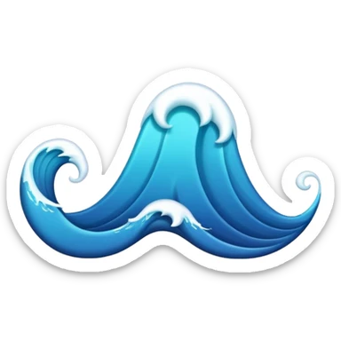 make wave emoji with using alphabet m and k sticker