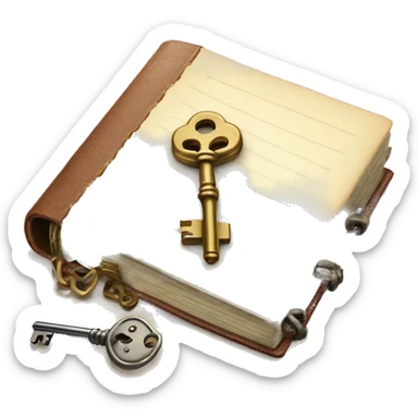 vintage diary with lock and key sticker