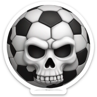 make a realistic scary looking skull emoji that is based on Football (soccer) sticker