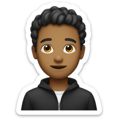 Un garçon cagoulé en noir sticker