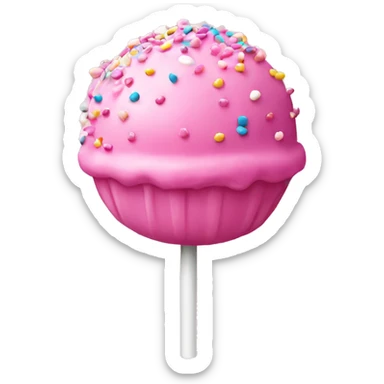 Pink cake pop with sprinkles plain sticker