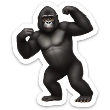 gorille qui conba un singe sticker
