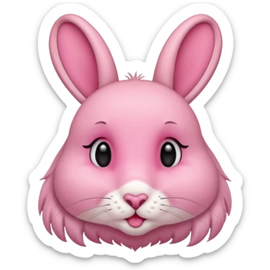 Kissing rabbit, profile, long ears, floating heart in front of mouth sticker