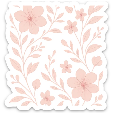 refined pink theme, floral elements, whimsical sticker