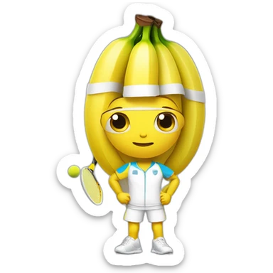 Humanlike Banana in a tennis uniform sticker