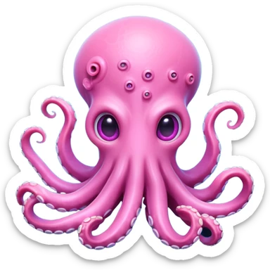tentacle alien character, octopus-like face, soft glowing skin, alien biology design, cute but weird vibe, 3D cartoon, mobile game icon style, clean background, no text, no watermark
 sticker