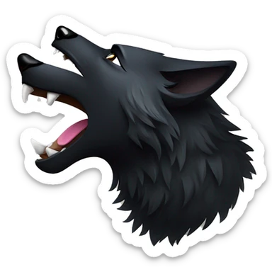 Black wolf howling  sticker