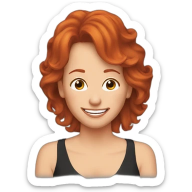 reba mcentire with red hair crying laughing sticker
