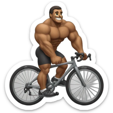 Un bodybuilder qui fait du vélo sticker