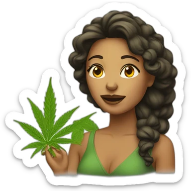 woman marijuana woman sticker