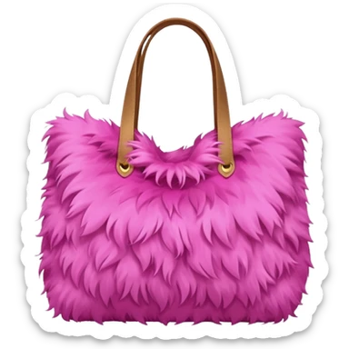 pink fur tote bag  sticker