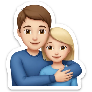 Boy and girl hugging each other in love sticker