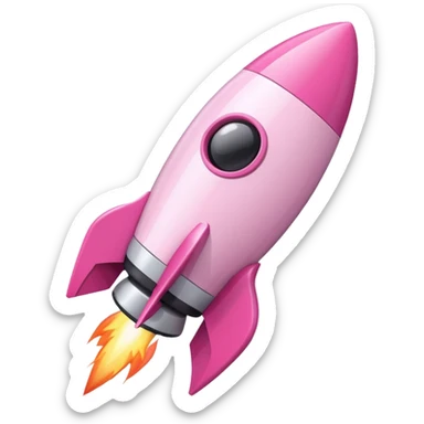 mix light pink dark pink and white girly phone rocket sticker