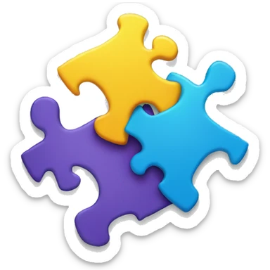 Two puzzle pieces seperated sticker
