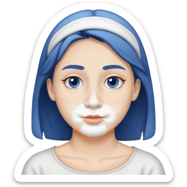 Face with white powder under nose sticker