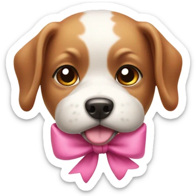dog with pink bow sticker