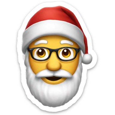 Père Noël mignon avec un tuque et lunettes dorées  sticker