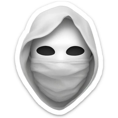 Homme avec un voile blanc et un masque de fer qui lève la main sticker