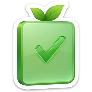 green checkmark in the form of a checkbox, simple, clear, no text, variation 1 sticker