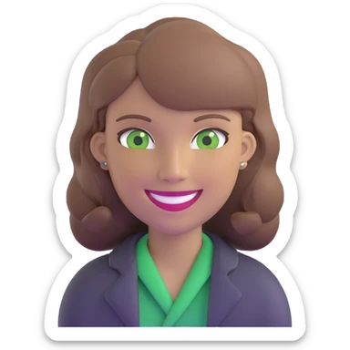 smiling teacher with light brown hair and green eyes sticker
