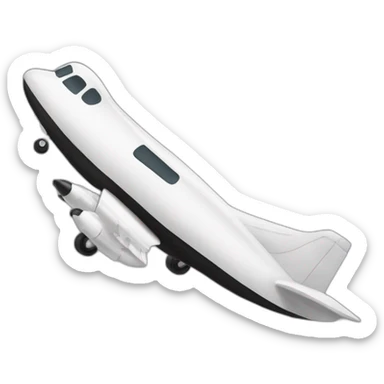 avion blanco borde negro sticker