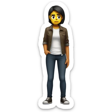 a girl full body angry and argumenting with his bf that looks sad sticker