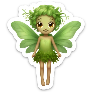 Dainty cute moss fairy with cute wings  sticker