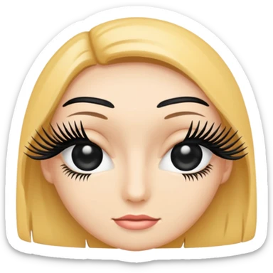 A 2d standard eyelash to hide passwords emoji sticker
