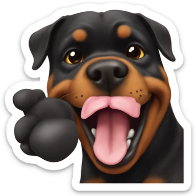 Rottweiler dog sending a kiss sticker