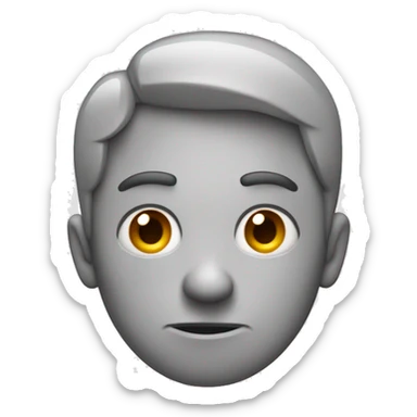 An Apple-style emoji: a face with a sarcastic and indifferent expression. Half-lowered eyes, a slightly raised eyebrow, and a crooked mouth conveying mild fatigue or irony. sticker