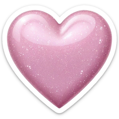 Pale pink glitter heart sticker