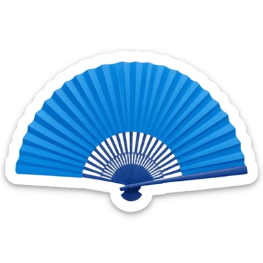 blue paper hand fan sticker